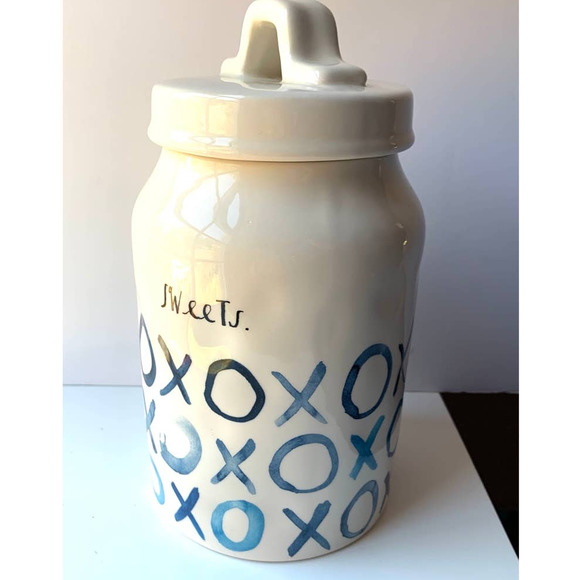 Rae Dunn Magenta XOXO Indigo Sweets Canister 8.5" - Picture 3 of 9
